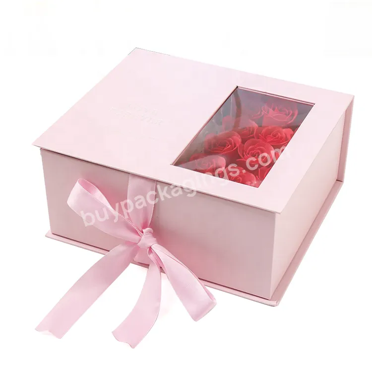 Custom Hot Sale Creative With Transparent Lid,Ribbon Paper Box Gift Box