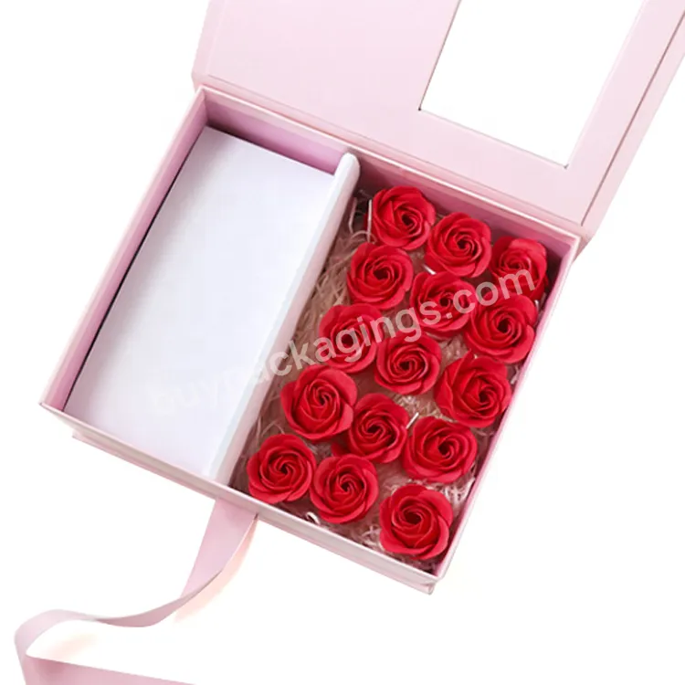 Custom Hot Sale Creative With Transparent Lid,Ribbon Paper Box Gift Box