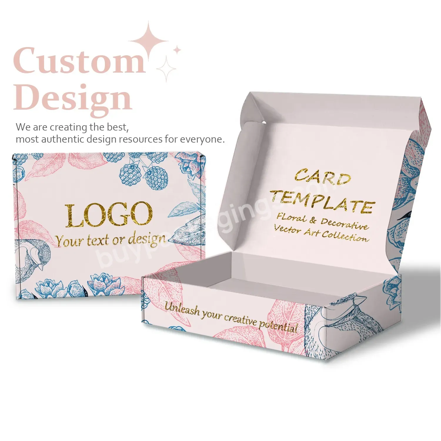 Custom Hot Sale Flat Pack Beautiful Folding Corrugated Nail Polish Package Box