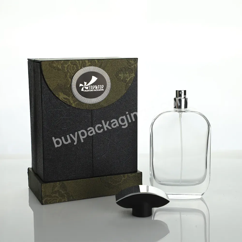 Custom Hot Sale High Quality Empty Square Flat Glass Perfume Clear Packaging Bottles With Box Packaging