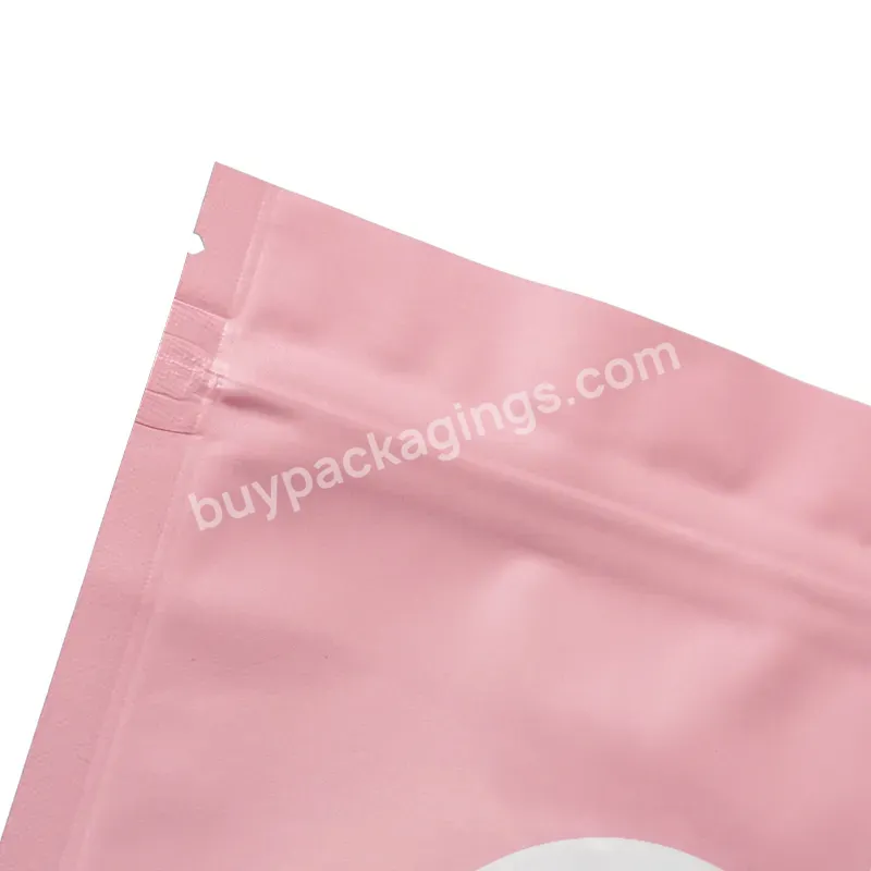 Custom Hot Sale Logo High Quality Plastic Sealed Moisture Proof Matte Packaging 3 Side Sealing Pouch Bag With Tear Notch