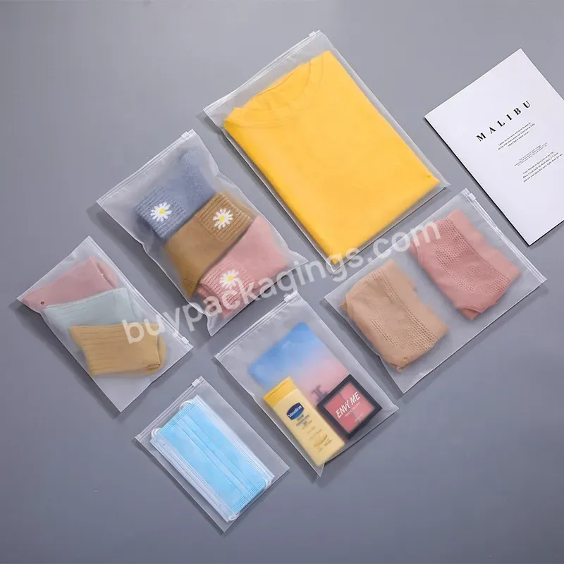 Custom Hot Sale Printed Frosted Waterproof Clear Pe Plastic Zipper Bag For Clothing Packaging