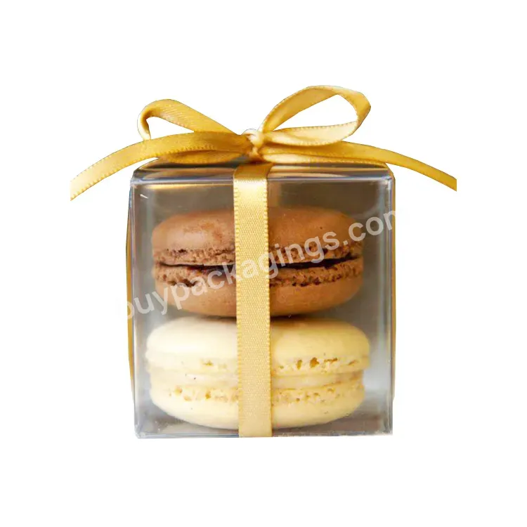 Custom Hot Seller Birthday Wedding Party Favor Candy Macaron Plastic Gift Box With Ribbon