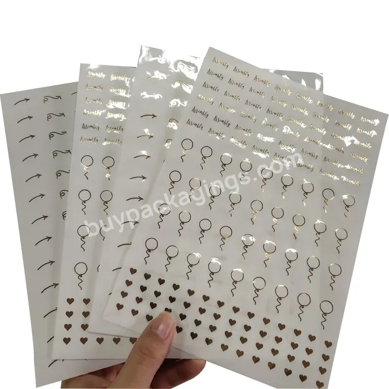 Custom Hot Stamping Gold Foil Transparent Kiss Cut Planner Sticker