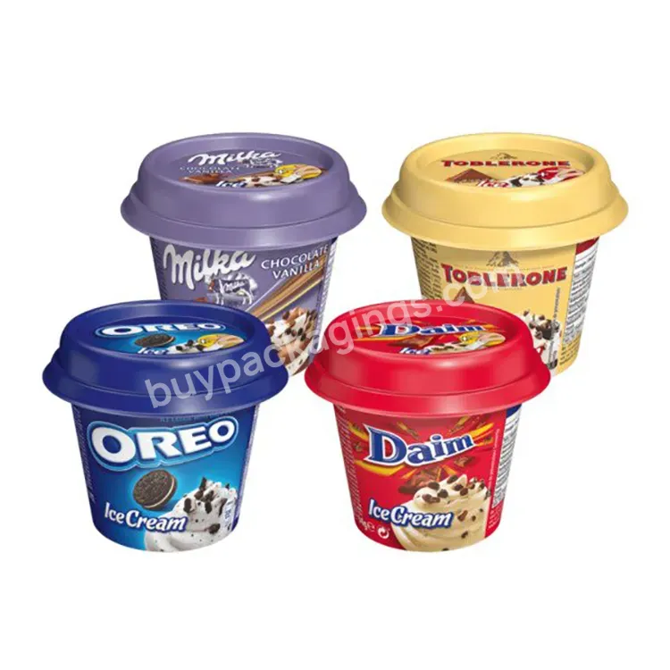 Custom Ice Cream Tub Tube Packaging Suppliers Oz Ice Cream Sticks Popsicle Paper Cups Bowl Containers With Dome Lids