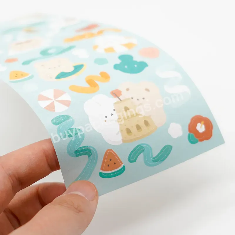 Custom Innovative Design Die-cutting Adhesive Waterproof Paper Cartoon Stickers Gift Card Labels