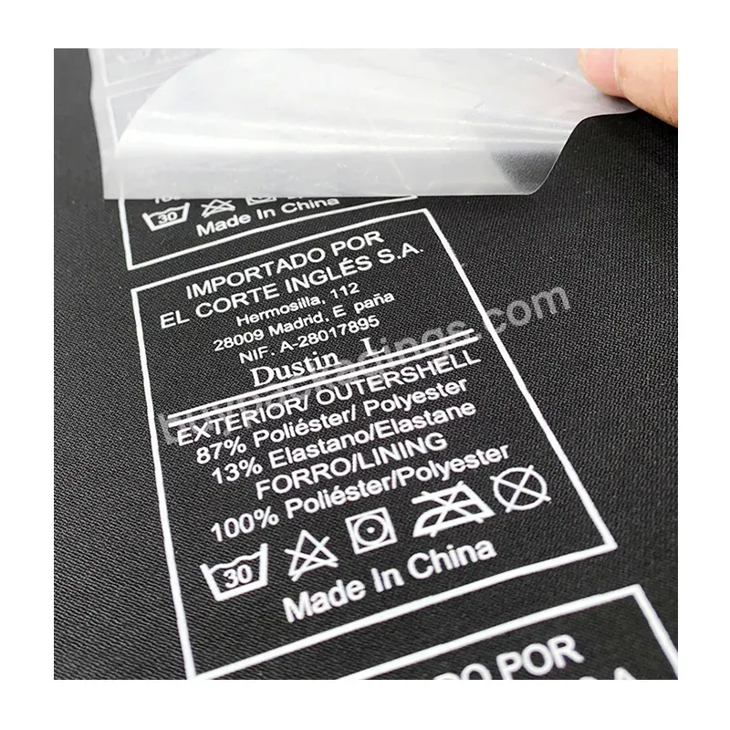 Custom Iron On Neck Care Hot Heat Transfer Label Size Stickers For Clothing