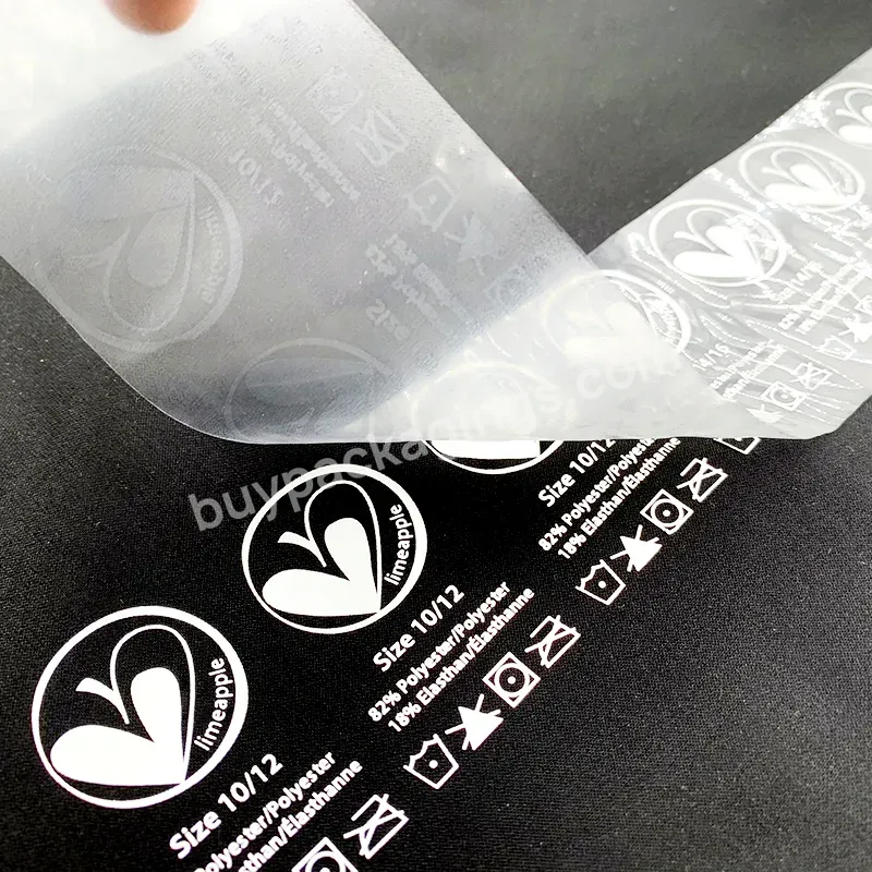 Custom Iron On Neck Care Hot Heat Transfer Label Size Stickers For Clothing