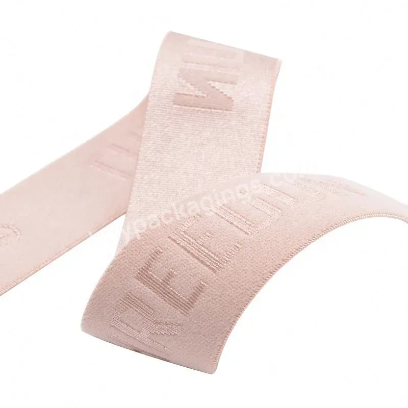 Custom Jacquard Woven Logo Underwear Elastic Tape Webbing - Buy Custom Underwear Elastic,Custom Jacquard Elastic Tape,Jacquard Woven Logo Elastic.