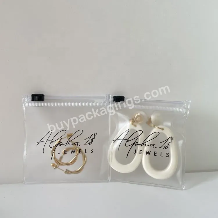 Custom Jewelry Packaging Bag Recyclable Pvc Clear Mini Zipper Pouch Jewelry /necklace Zipper Bag