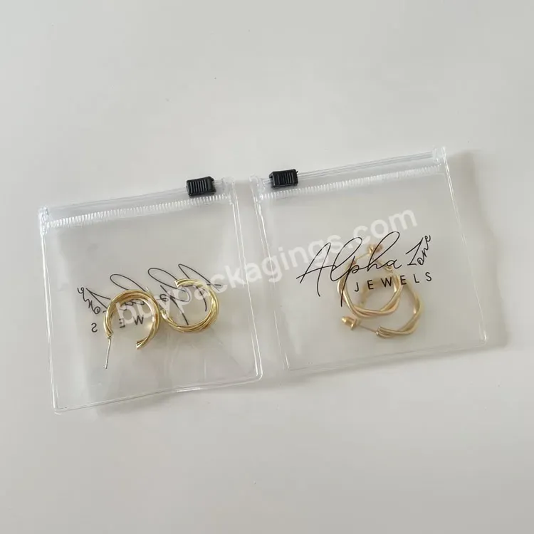 Custom Jewelry Packaging Bag Recyclable Pvc Clear Mini Zipper Pouch Jewelry /necklace Zipper Bag