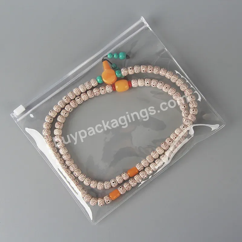 Custom Jewelry Packaging Bag Recyclable Pvc Clear Mini Zipper Pouch Jewelry Pvc Necklace Zipper Bag