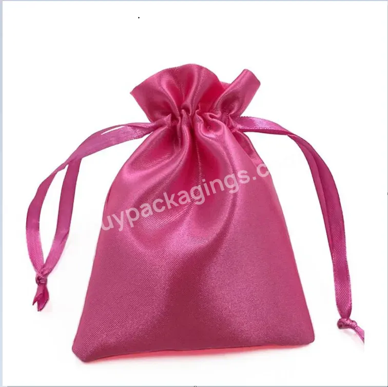 Custom Jewelry Pouch Pink Suede Drawstring Bag With Printed Logo Small Jewellery Bracelet Necklace Ring Pouch Silk Rope