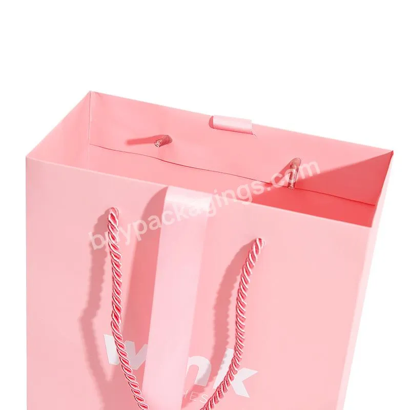 Custom Kraft Luxury Jewelry Shopping Paper Bag With Bow Paper Bag Window Perfume Paper Gift Shopping Bag
