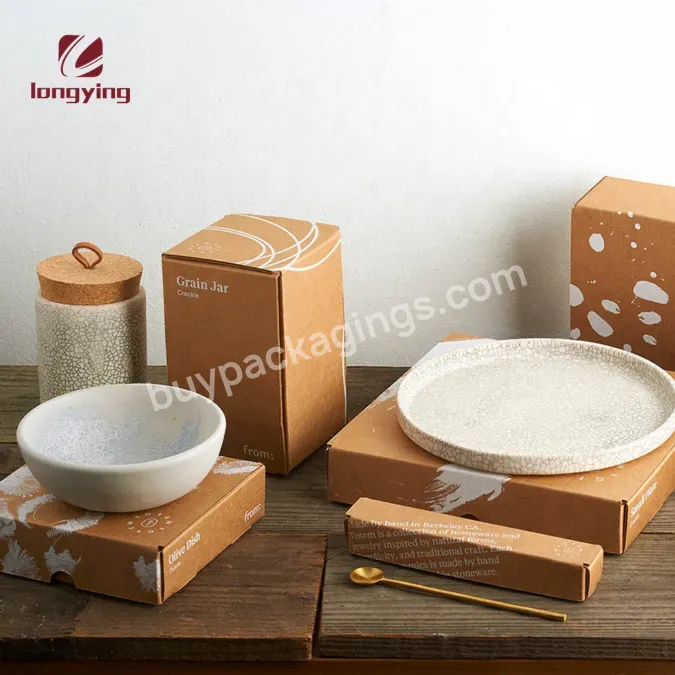Custom Kraft Paper Card Box With Bowl/cup/chopstick/plate 4 Pcs For Chinese Restaurant Tableware Packaging Boxes