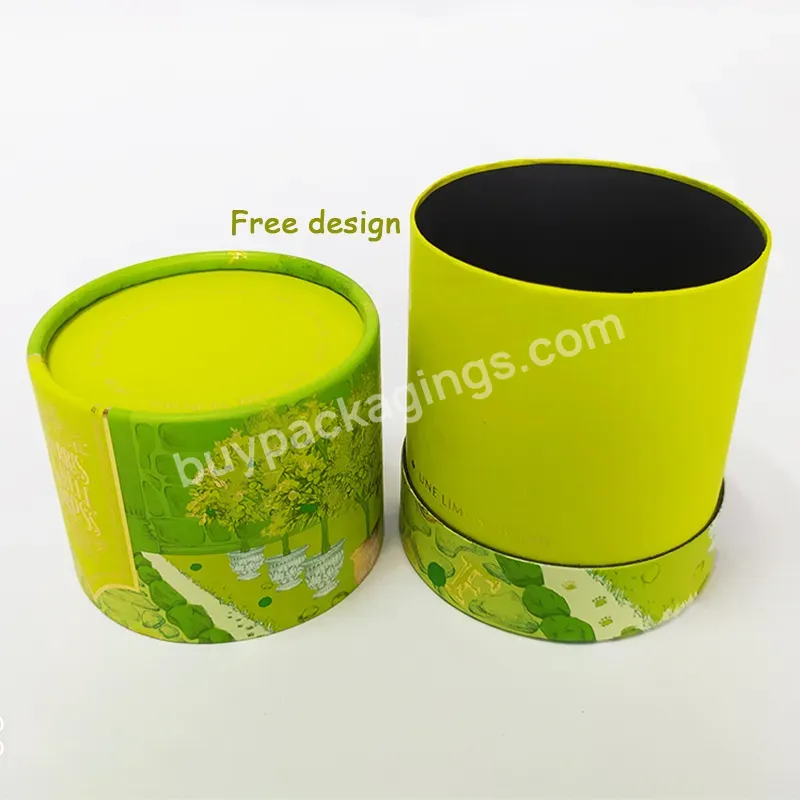 Custom Kraft Paper Cardboard Food Grade Eco Paper Cylinder Tube Inside Design Packaging Mouth With Sealing