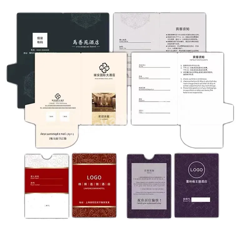 Custom Kraft Paper Credit Card Envelopes Hotel Room Key Card Sleeves Envelopes Holders With Your Own Printing Logos