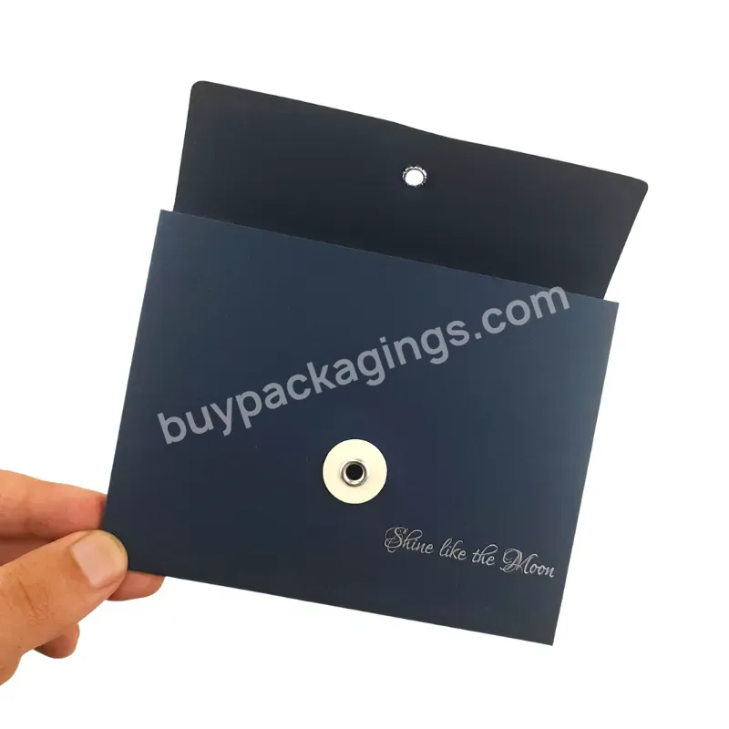 Custom Kraft Paper Envelope Button With String Closure Packaging Paper Envelope