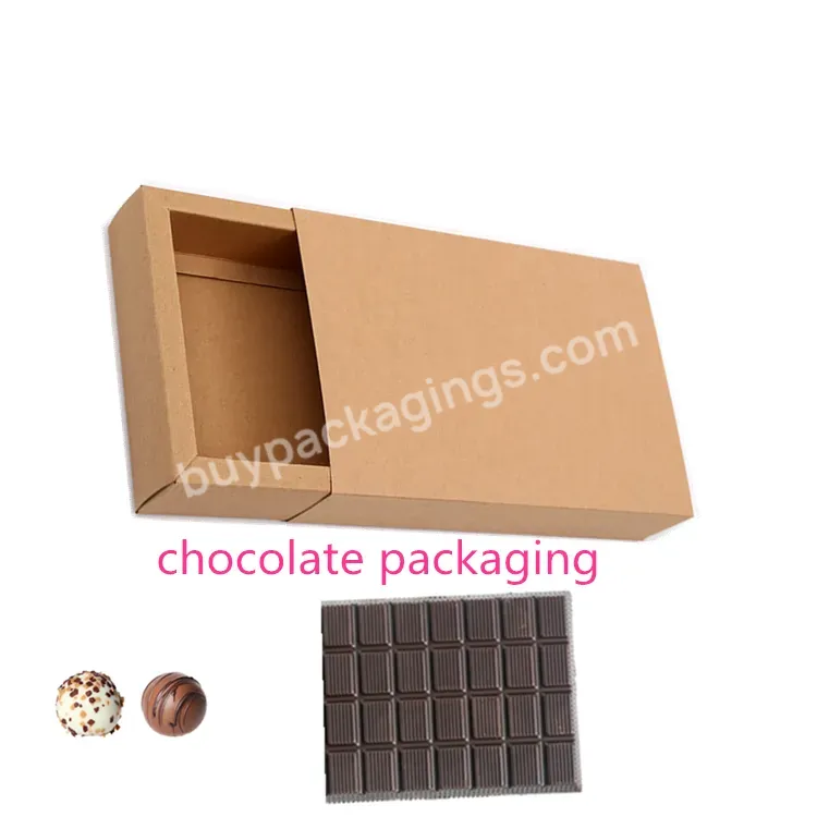 Custom Kraft Paper Food Grade Paper Chocolate Candy Favor Drawer Box Chocolate Gift Box