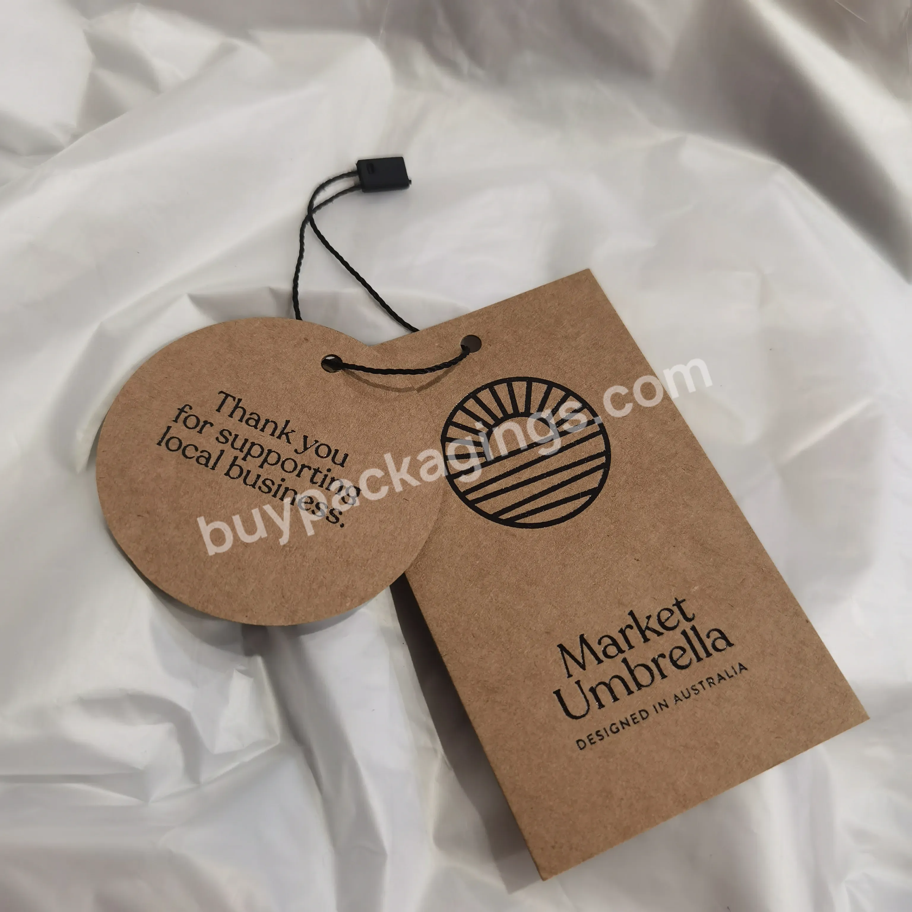 Custom Kraft Paper Hang Tag With Own Logo Clothing Hang Tag Garment Label