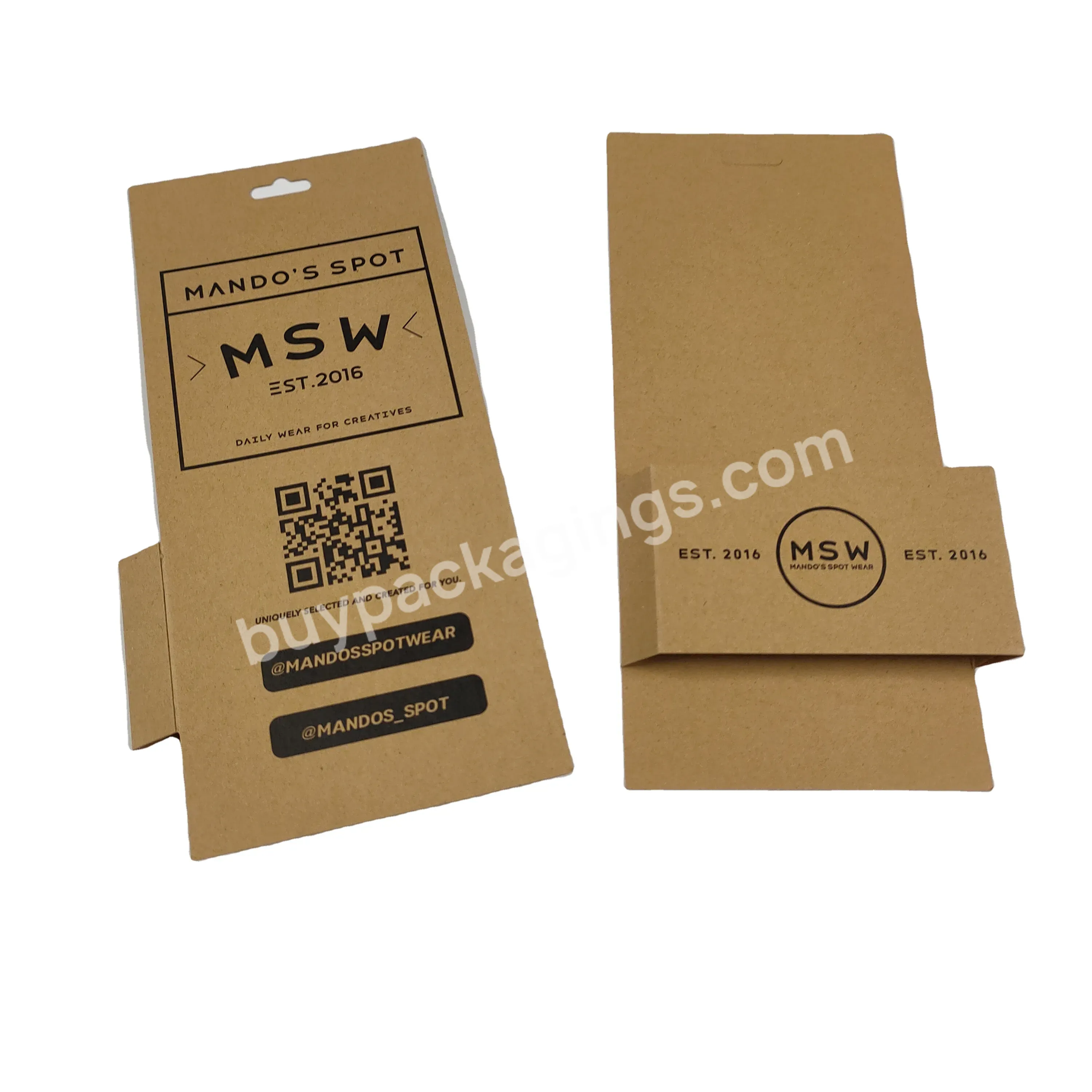 Custom Kraft Paper Packaging With Private Logo For Sock Packaging