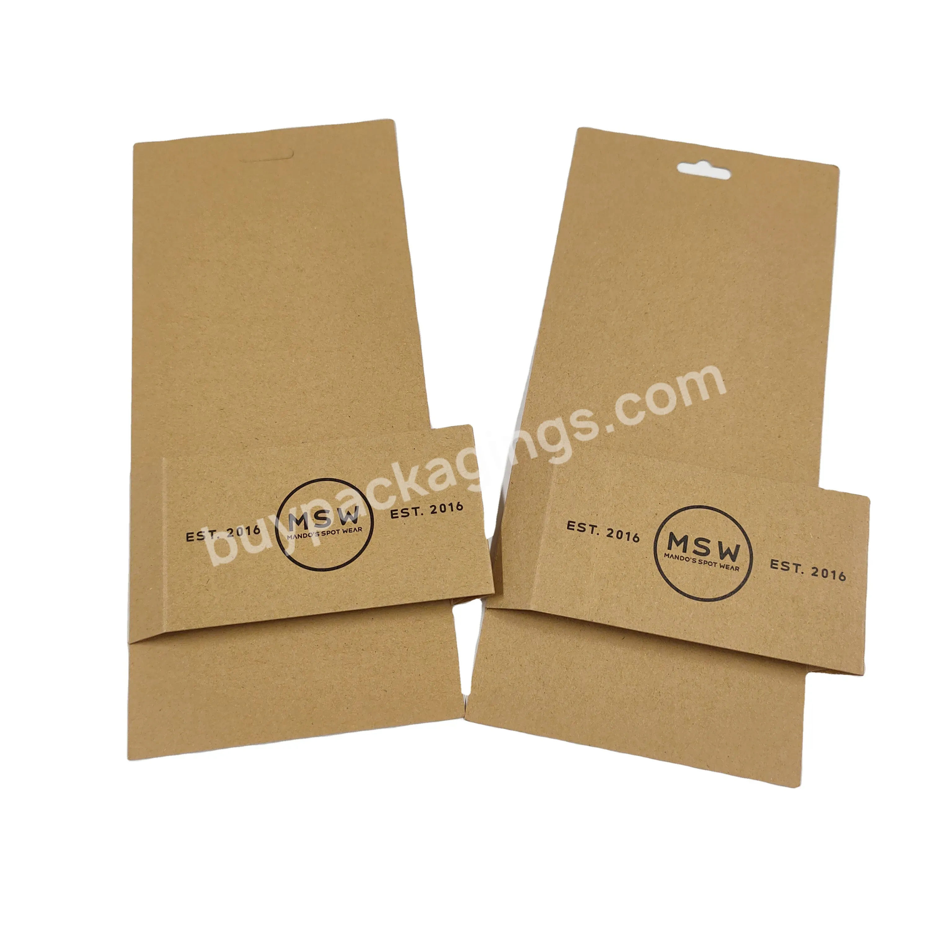 Custom Kraft Paper Packaging With Private Logo For Sock Packaging