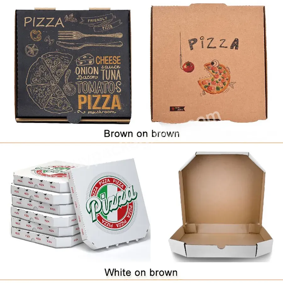 Custom Kraft Paper Pizza Box 9 11 13 15 Inch Pizza Box