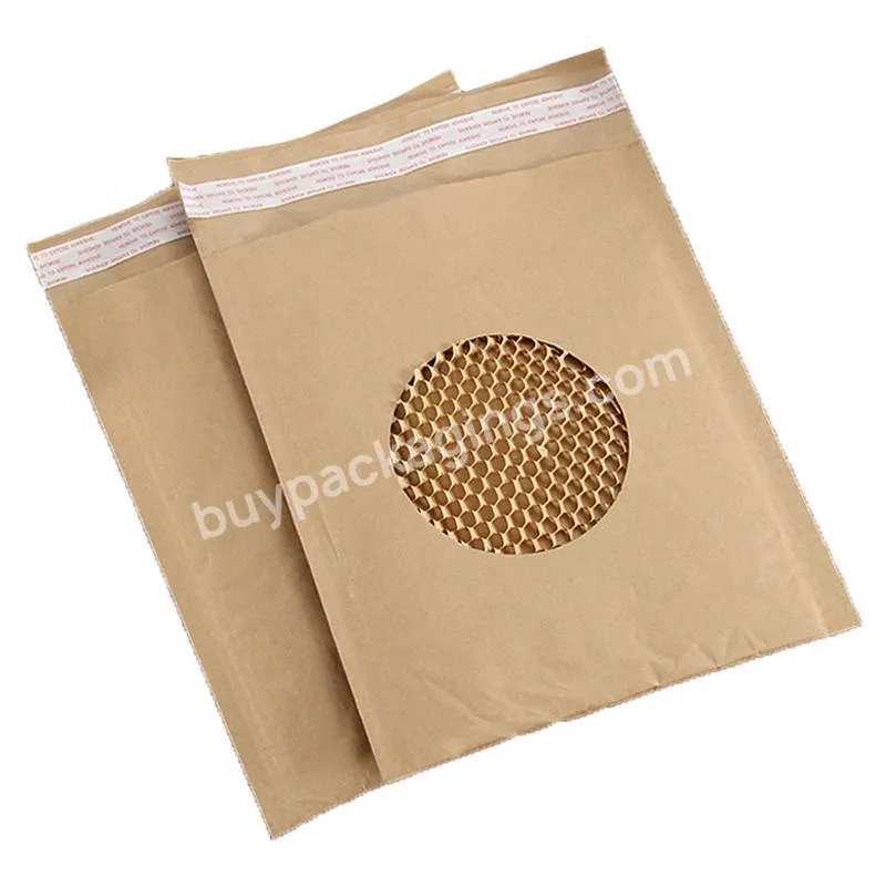 Custom Kraft Paper Wrap Bubble Shockproof Envelopes Mailing Courier Shipping Bags Eco Honeycomb Padded Paper Mailer