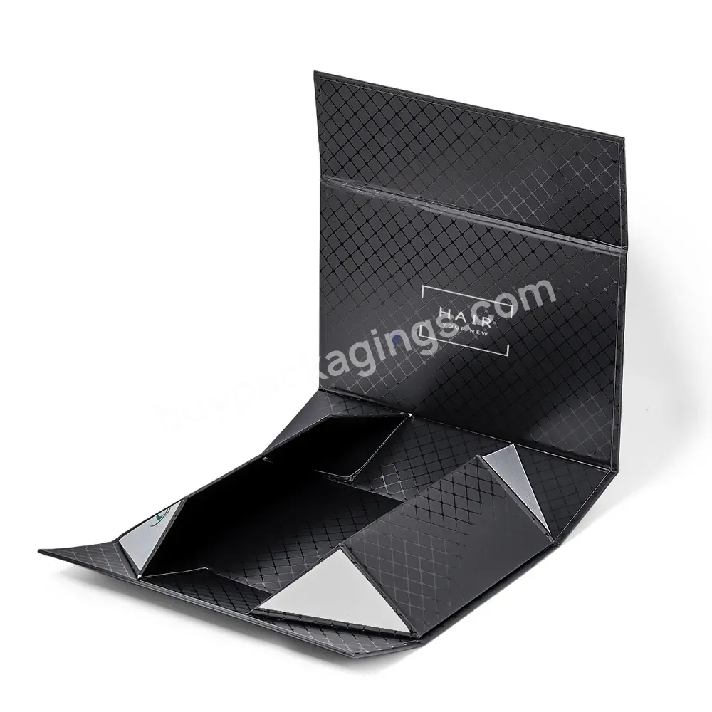 Custom Large Luxury Black Foldable Gift Box With Magnet Storage Portable Cardboard Box Folding Corrugated Shipping Box