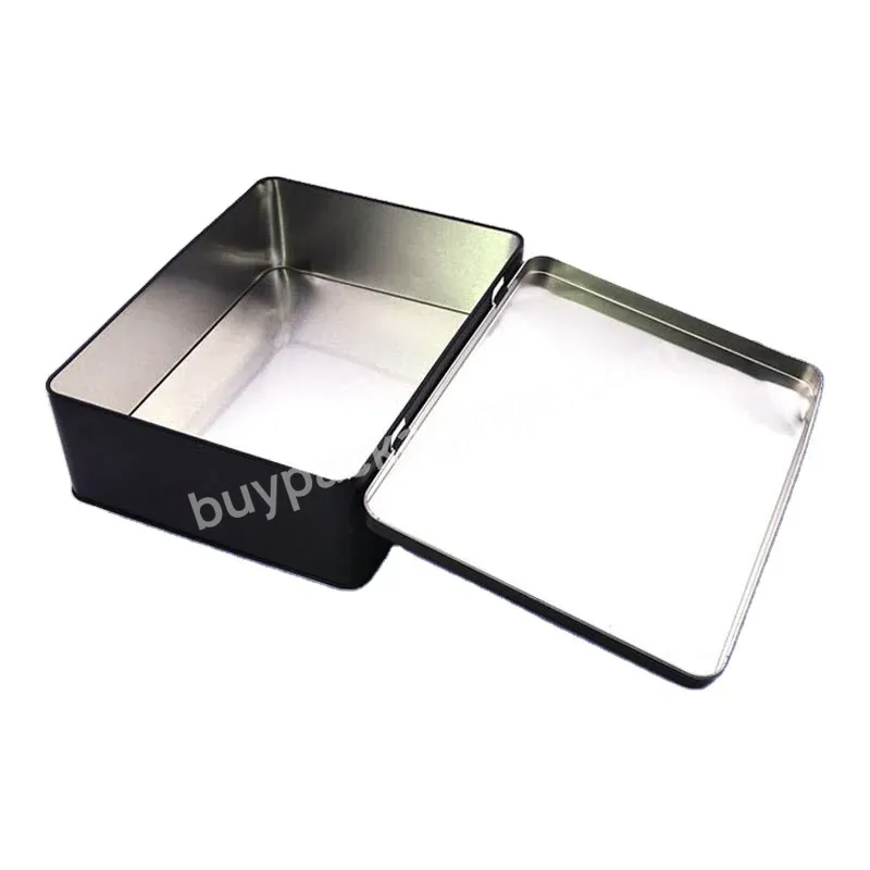 Custom Large Metal Case Gift Packaging Tin Box Rectangular Square Metal Container Hinged Tin Box With Lid Tin Box