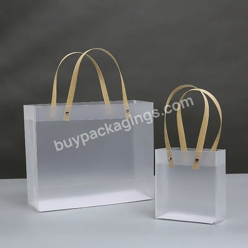 Custom Large Size Bags Reusable Transparent Plastic Tote Bags Clean Waterproof Pvc Gift Bags