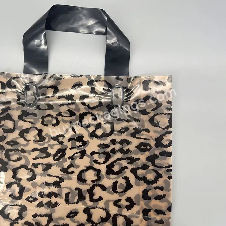 Custom Leopard Pattern Plastic Gift Bags Big Medium Small Black Plastic Tote Bag Anniversary Thickening Plastic Shopping Bags