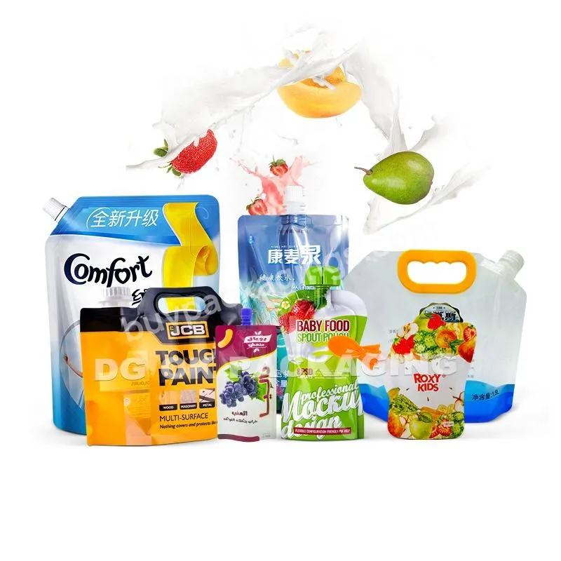 Custom Liquid Package Laminated Plastic Stand Up Spa Yogurt Salt Cosmetics Packaging Bag With Nozzle Spout Pouch