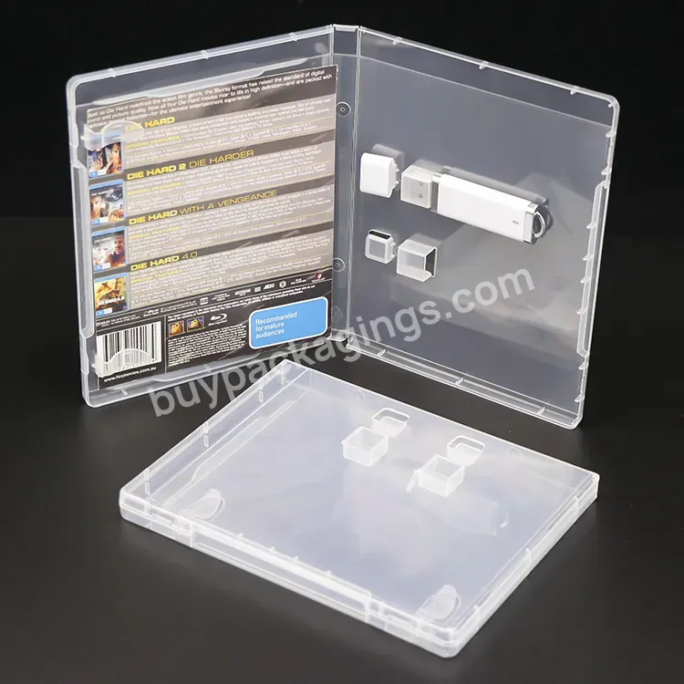 Custom Logo 14mm Wedding Dvd Gifts Boxed Pp Plastic Usb Packaging Box Storage Memory Stick Pendrive Flash Pen Drive Case