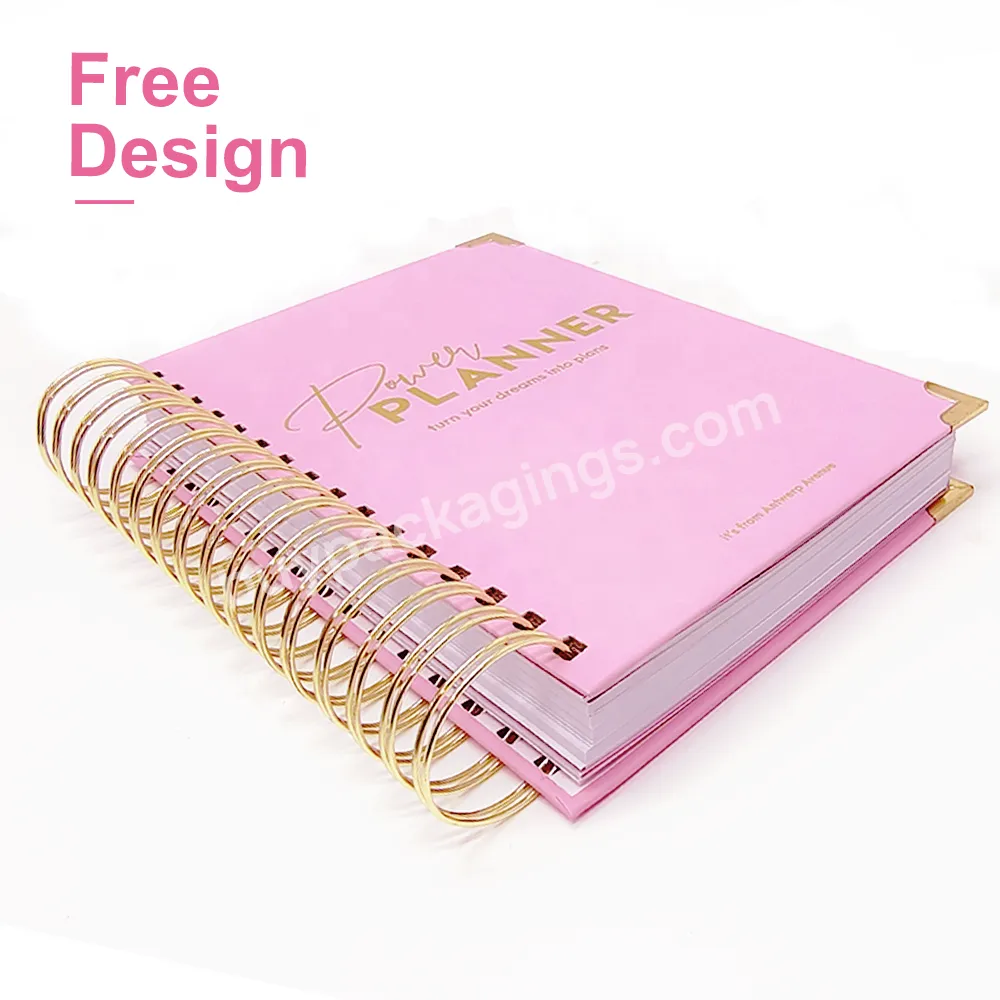 Custom Logo 2023 Pink Spiral Weekly Monthly Manifestation Daily Planner And Journal Customized - Buy Custom Notebook Planner Journal,Custom Planner Printing Dropshipping,Daily Planner And Journal Customized.