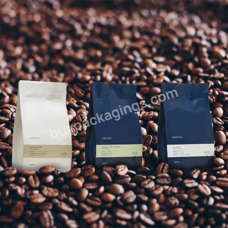 Custom Logo 250g Plastic Ziplock Resealable Roasted Coffee Packaging Flat Bottom Bags For Coffee Beans