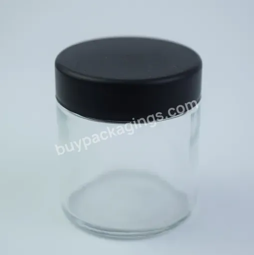 Custom Logo 2oz 3oz 4oz 5oz 8oz 10oz Child Resistant Straight Sided Flower Packaging Clear Glass Jar With Lid - Buy Glass Jar Storage Containers Child Resist Jar Glass Bottles Glass Jar With Lid Child Resist Package Round Jar Glass Container,Jar Glas