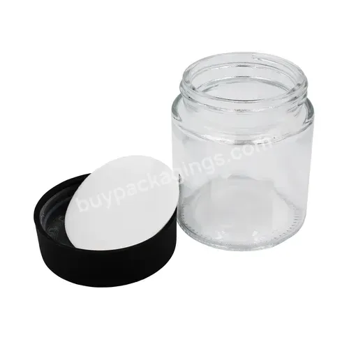 Custom Logo 2oz 3oz 4oz 5oz 8oz 10oz Child Resistant Straight Sided Flower Packaging Clear Glass Jar With Lid