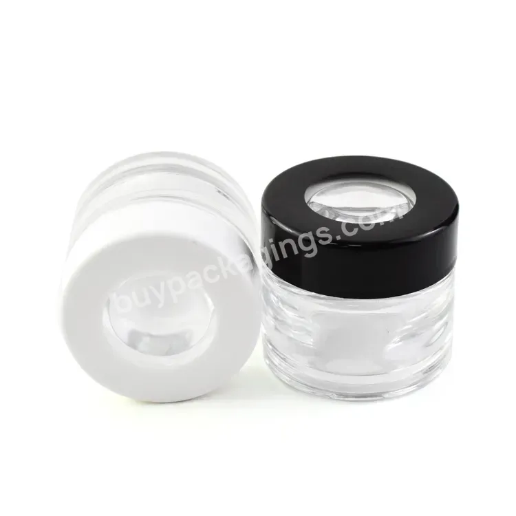 Custom Logo 2oz 3oz 4oz Child Resistant Airtight Transparent Glass Storage Magnifying Cap Stash Viewing Jar - Buy Magnifying Jars Magnifying Glass Jar Magnifying Cap Stash Jar Airtight Transparent Glass Storage Jars,Smell Proof Jar With Magnifying Ja