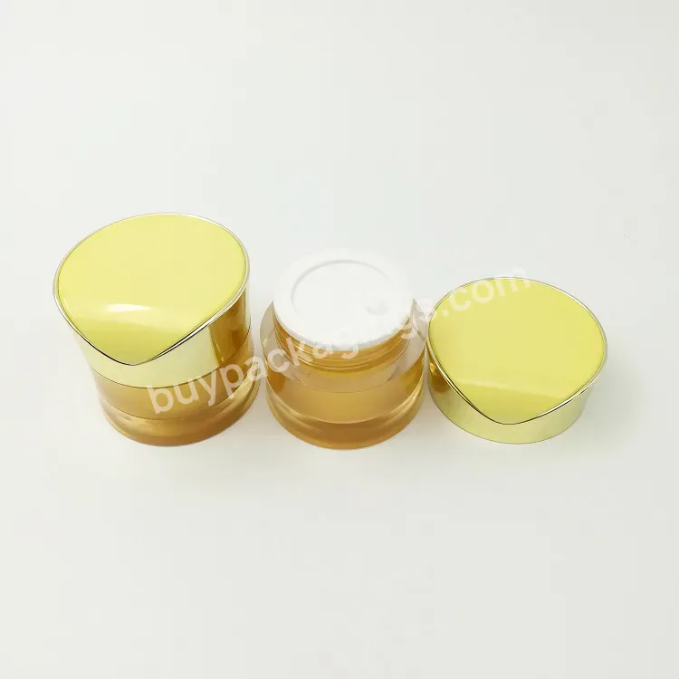 Custom Logo 30g 50g Round Luxury Acrylic Jar Gold Jar Container Empty Cream Jar Plastic Cosmetic Packaging Bottle Manufacturer/wholesale Manufacturer/wholesale