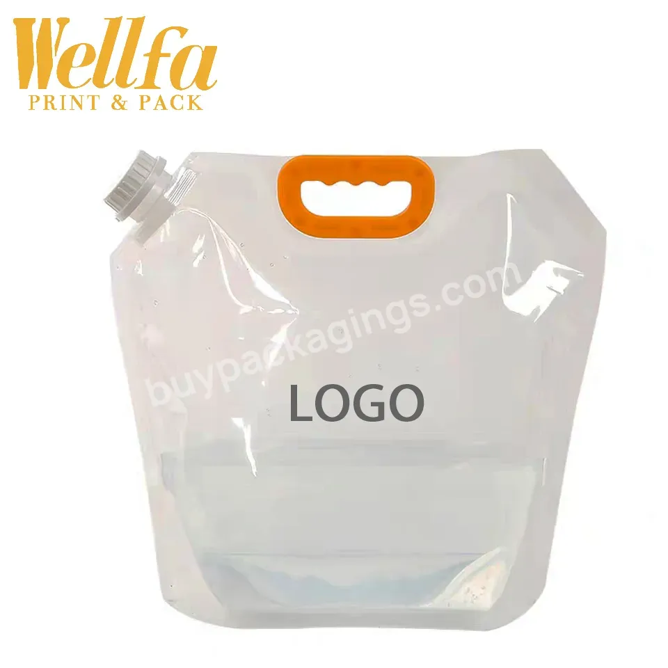 Custom Logo 4 Or 5 Liter Gallon Oil Beer Juice Drink Liquid Storage Stand Up Spout Pouch Foldable Portable Water Plastic Bag