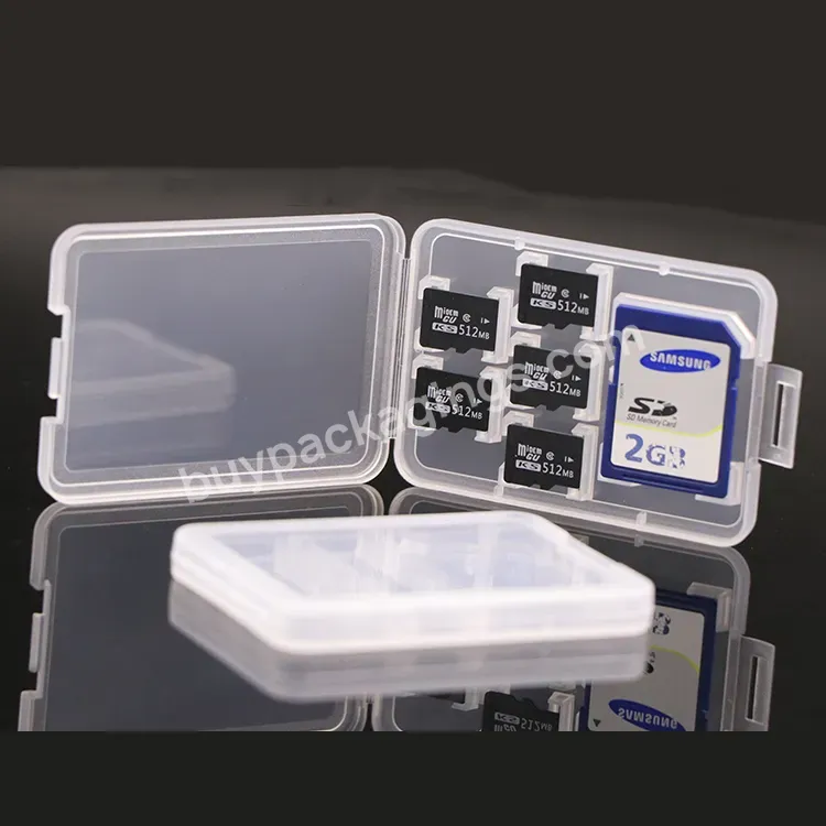 Custom Logo 7.5mm Transparent Empty Plastic Memory Tf 6 Slots Not Fall Sd Card Box Storage Case For Sandisk Phone Micro