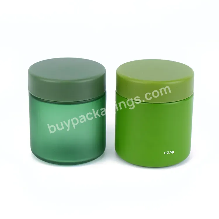 Custom Logo 90ml 3oz 3.5g Frosted Flower Glass Container With Oem Child Resistant Cap - Buy Custom Logo 90ml 3oz 3.5g Frosted Flower Glass Container With Oem Child Resistant Cap,Mason Glass Jars Child Resistant Glass Jar Green Jar Frosted Jar 4oz Gla