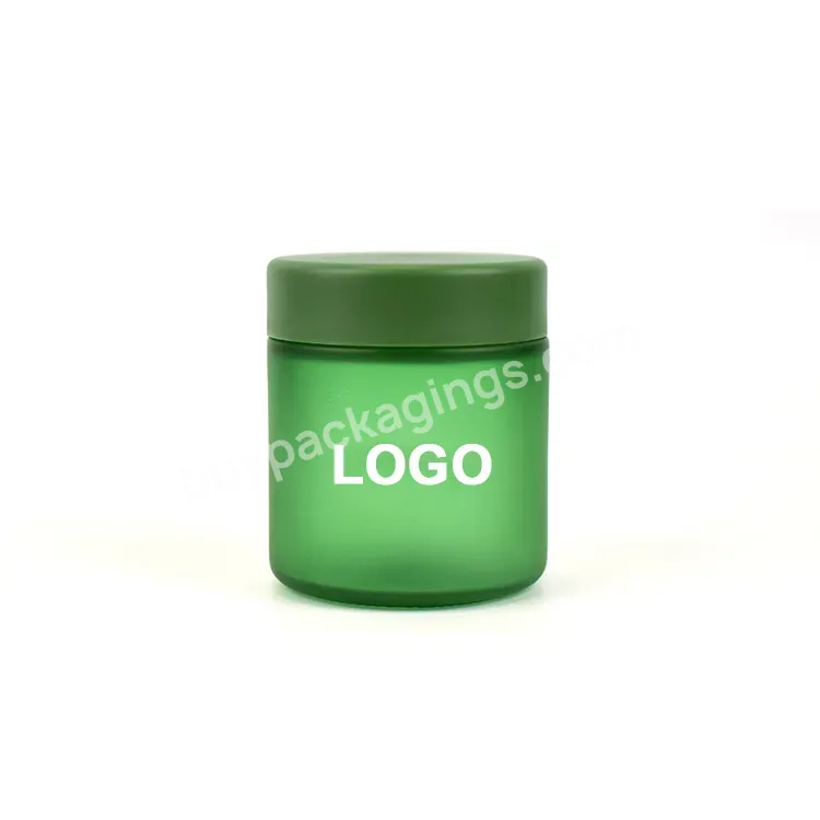 Custom Logo 90ml 3oz 3.5g Frosted Flower Glass Container With Oem Child Resistant Cap