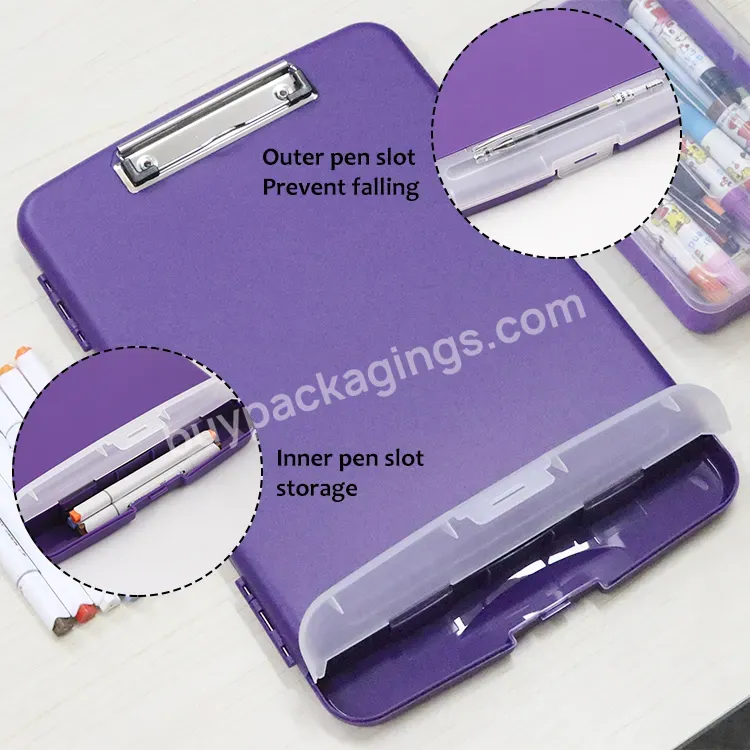 Custom Logo A4 Letter Size Portable Clip Boards Thicken Nursing Storage Clipboard Waterproof Plastic File Case With Pen Slot - Buy Plastic Storage Clipboard,Thicken Nursing Storage Clipboard,Foldable Clipboard.