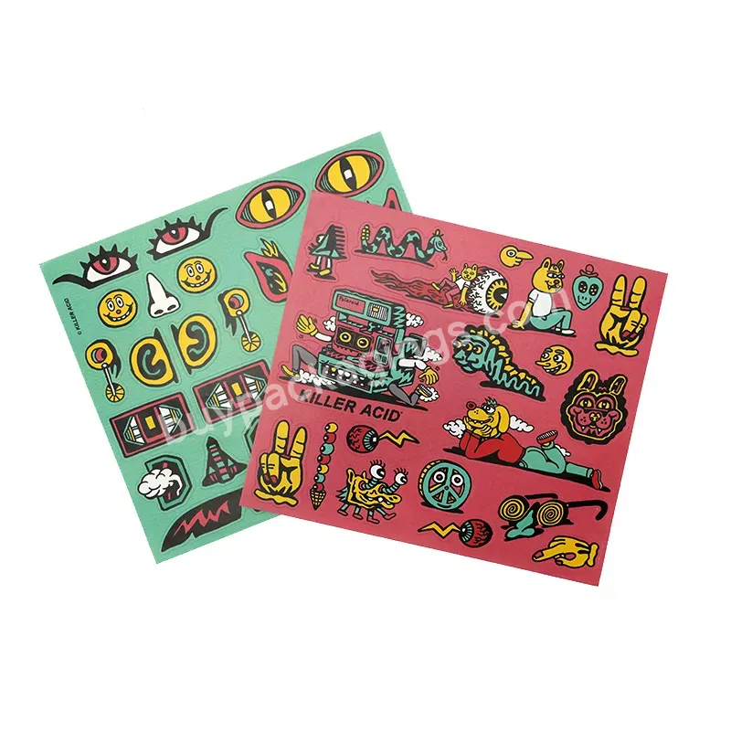 Custom Logo A4 Self Adhesive Paper Kiss Cut Cartoon Planner Sticker Sheet Printing