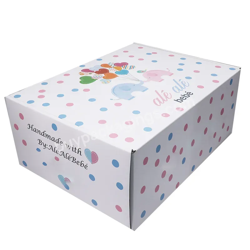 Custom Logo And Size Baby Clothes Set Gift Box Packaging Box For Baby Clothes