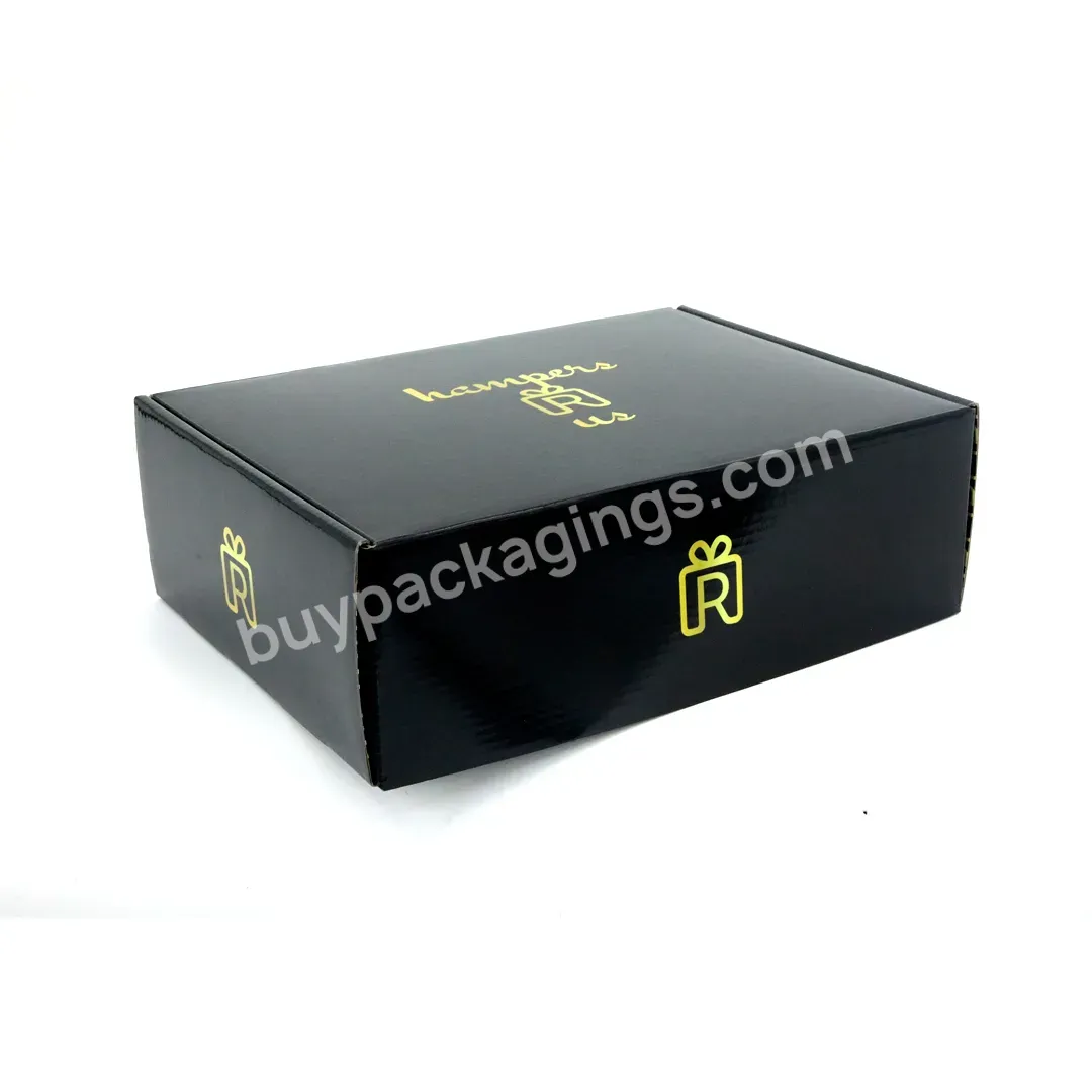 Custom Logo Apparel Packaging Black Brown 3-layer E Flute Mailer Paper Cardboard Shipping Mailing Packing Corrugated Box