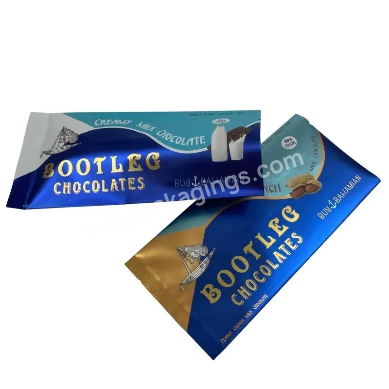 Custom Logo Back Seal Bag Chocolate Bar Food Pouch Snack Food Packaging Pouch Heat Seal Small Chips Bag Edible Packaging