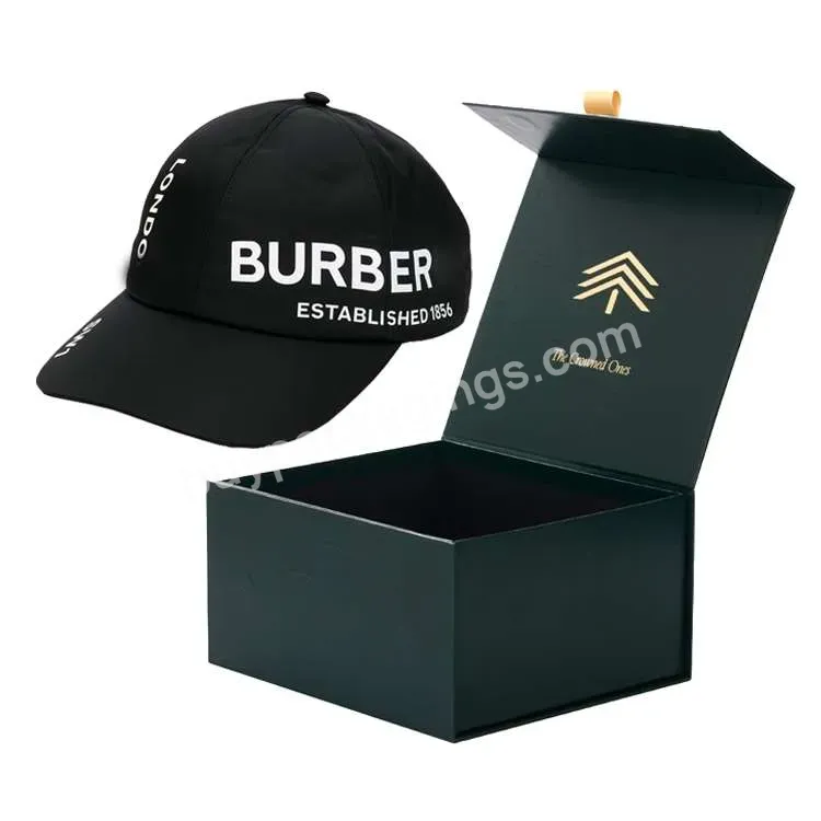 Custom Logo Baseball Hat Paper Box Packaging Magnetic Gift Box Foldable